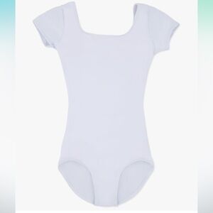 White Short Sleeve Bodysuit leotard